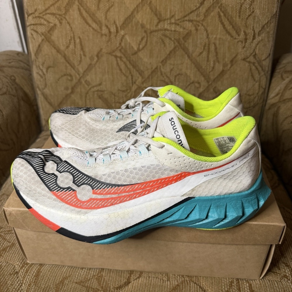 Saucony Endorphin Pro 4 White Teal Mutant Running‎ Shoes S20939-97 Men's Size 12
